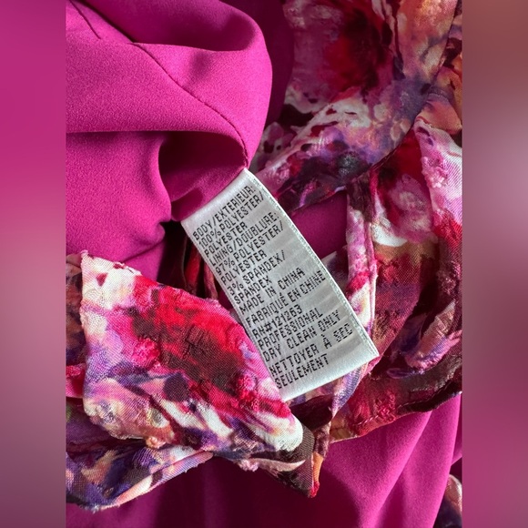 $1080 MIKAEL AGHAL Floral Maxi Dress Fucsia Color Size 6 NWT - Picture 15 of 15
